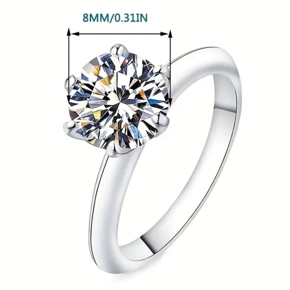 Classic 6-Prong Zircon Ring Luxury Engagement
Wedding Ring - Picture 6 of 8